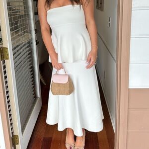 Green, White, and Blue Dresses